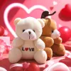 White plush bear keychain, cute pendant, plush toy car bag hanging decoration Specification image
